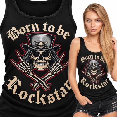 TANK TOP DAMSK HORRORI BORN TO BE A ROCKSTAR